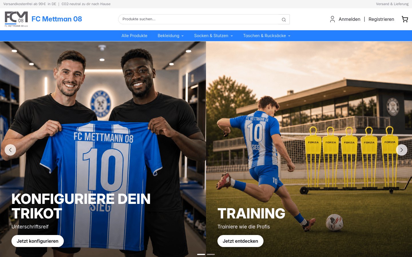 Vereinsshop FC Mettmann 08 — Desktop